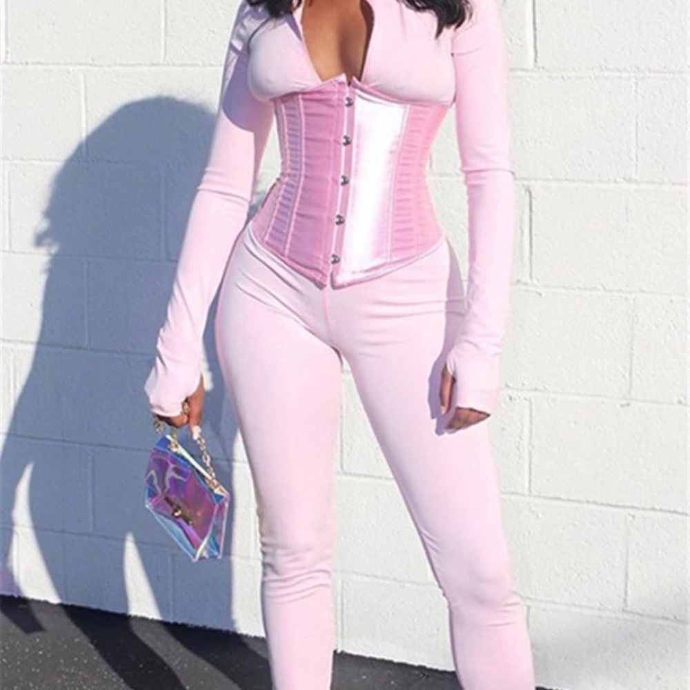 Pink corset jumpsuit